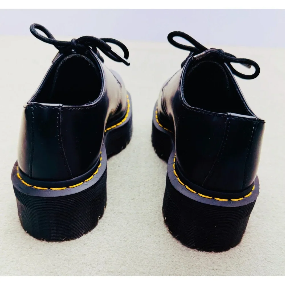 Dr. Martens 1461 Quad Platform Shoes – Women's US 7 / EU 38 – Black Leather NWOB